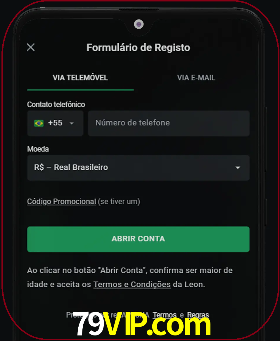 Abra o aplicativo e inicie o processo de registro.