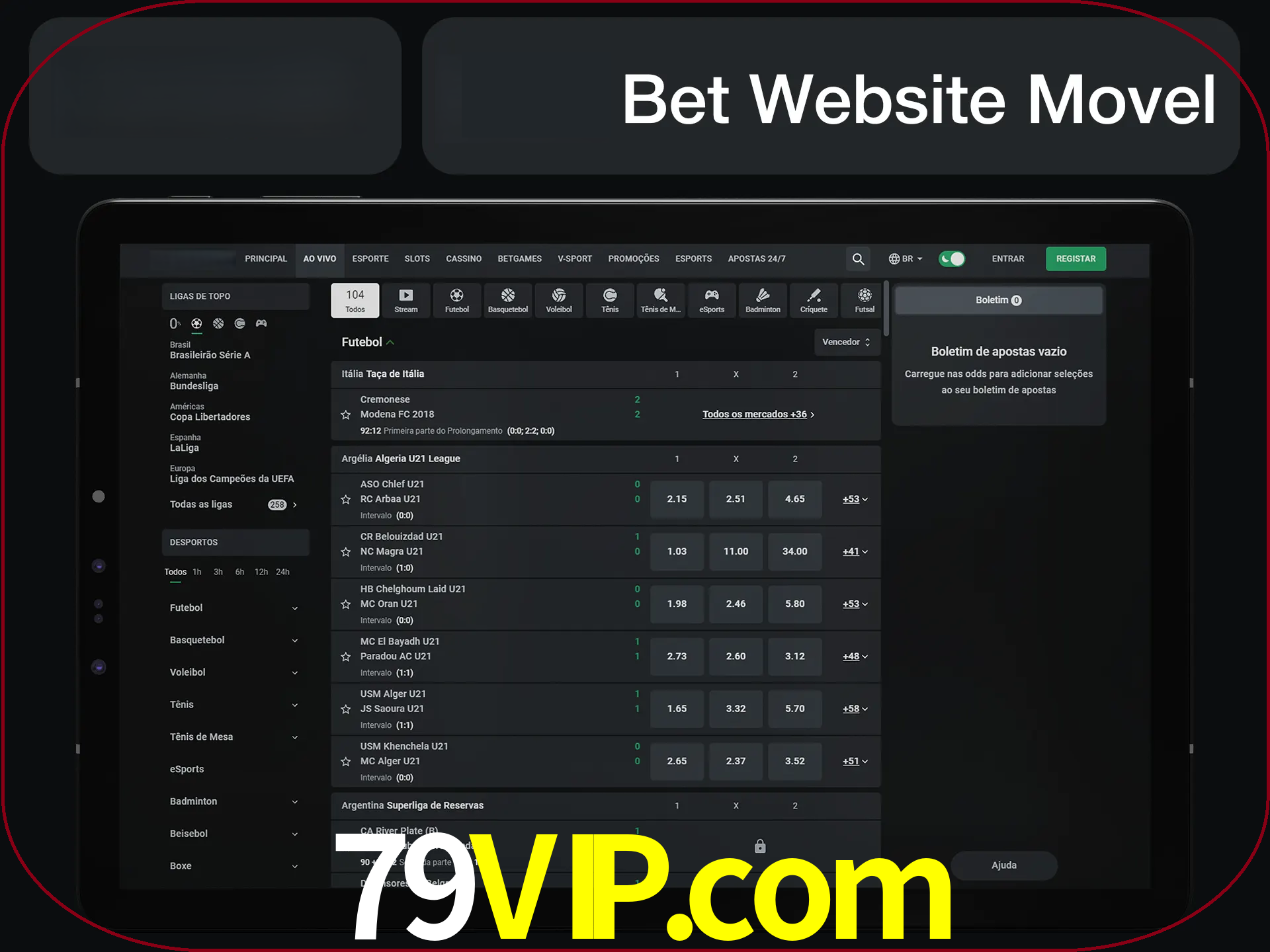 Use nosso website em qualquer dispositivo.